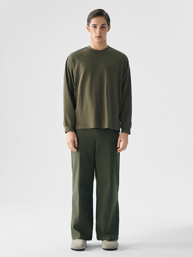 Boxy Short Pima Cotton Long-Sleeve Tee