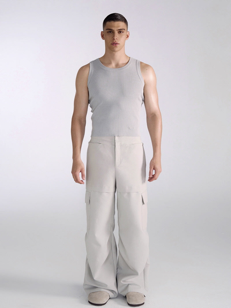 Minimalist Knit Ribbed Slim Vest