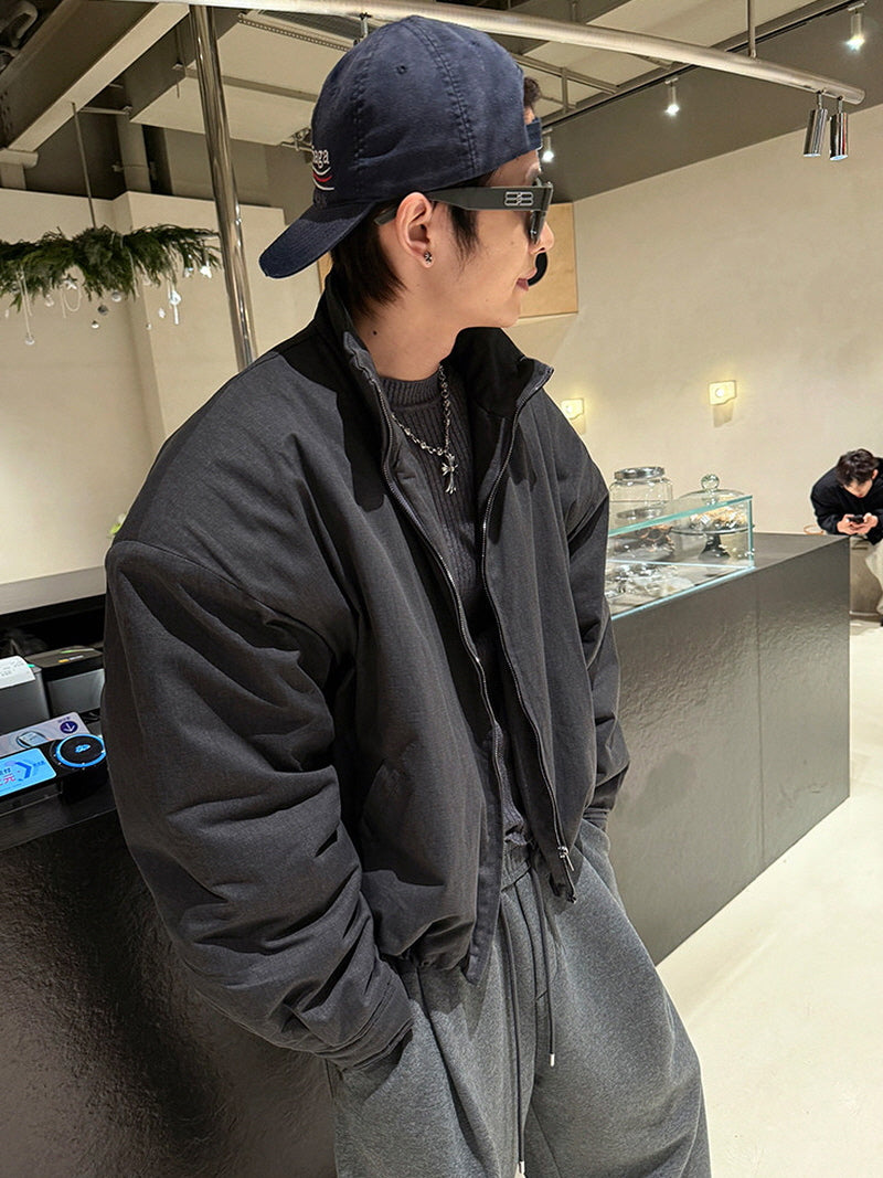 Utility Stand Collar Cotton Jacket