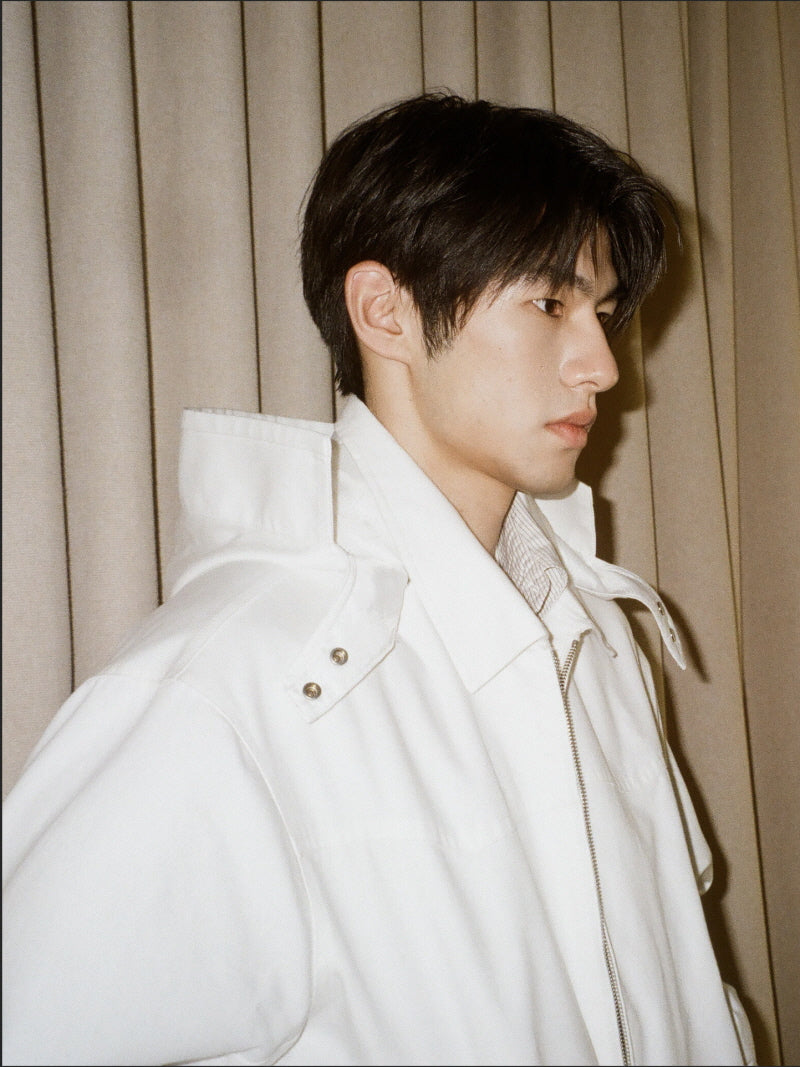 White Padded Harrington Jacket