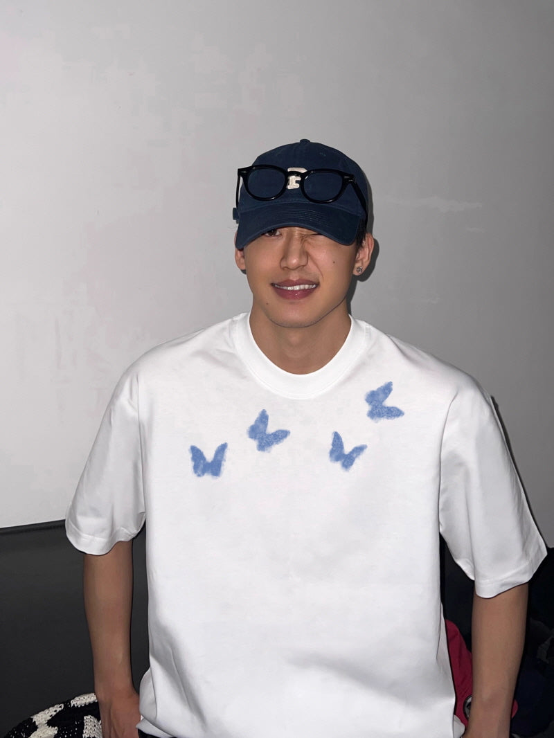 Retro Butterfly Cotton T-Shirt