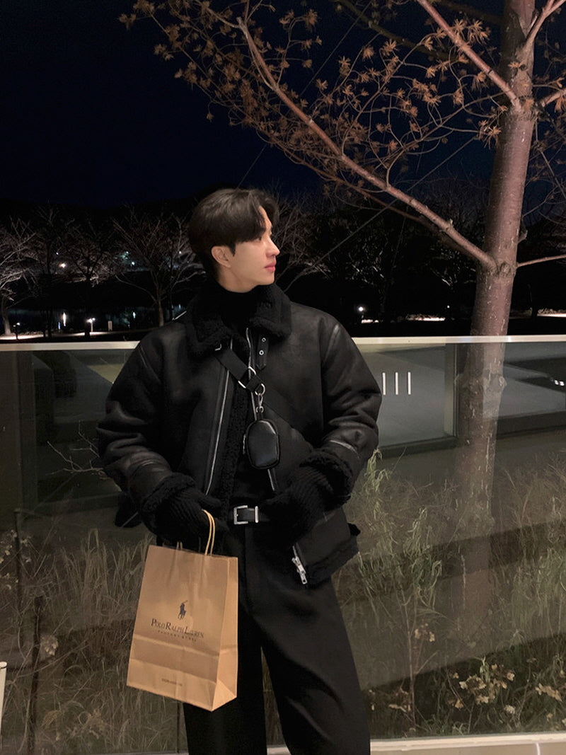 Soft Suede Collar Jacket