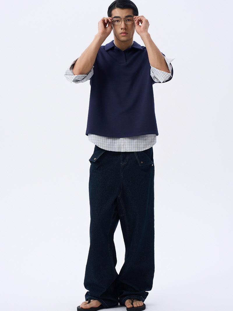 Navy Air Cotton Polo Shirt