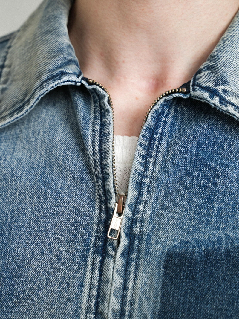 Gradient Zip Denim Jacket