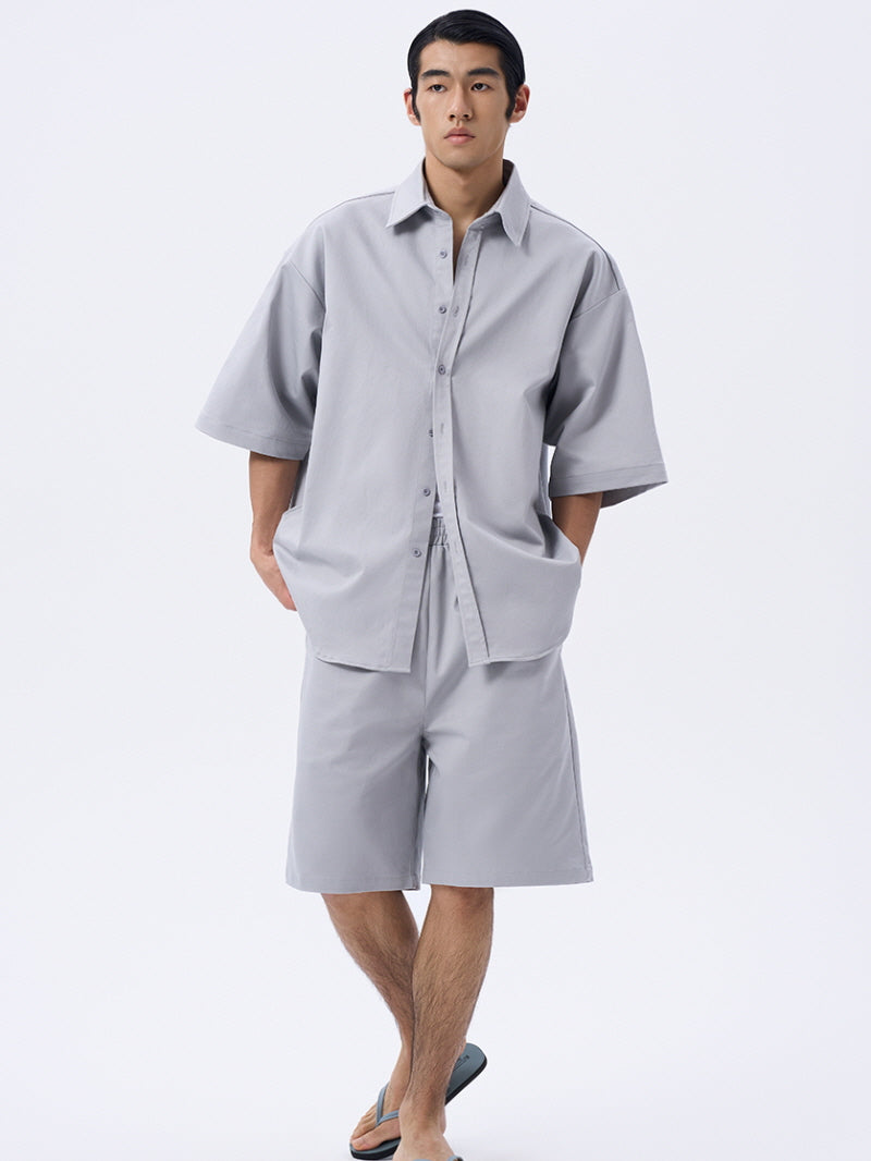 Cloud Soot Hemp-Style Shorts