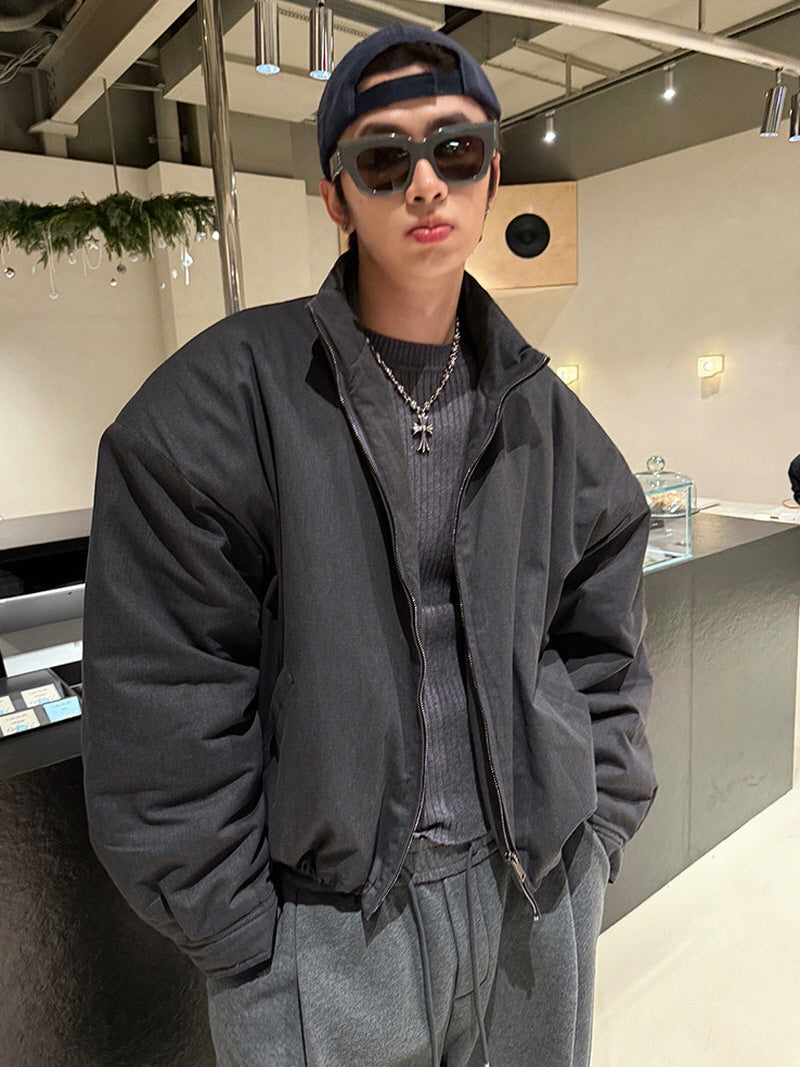 Utility Stand Collar Cotton Jacket