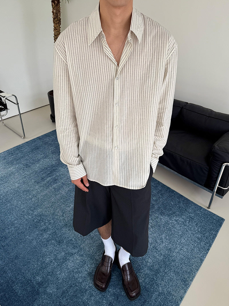 Ivory Stripe Relax Shirt