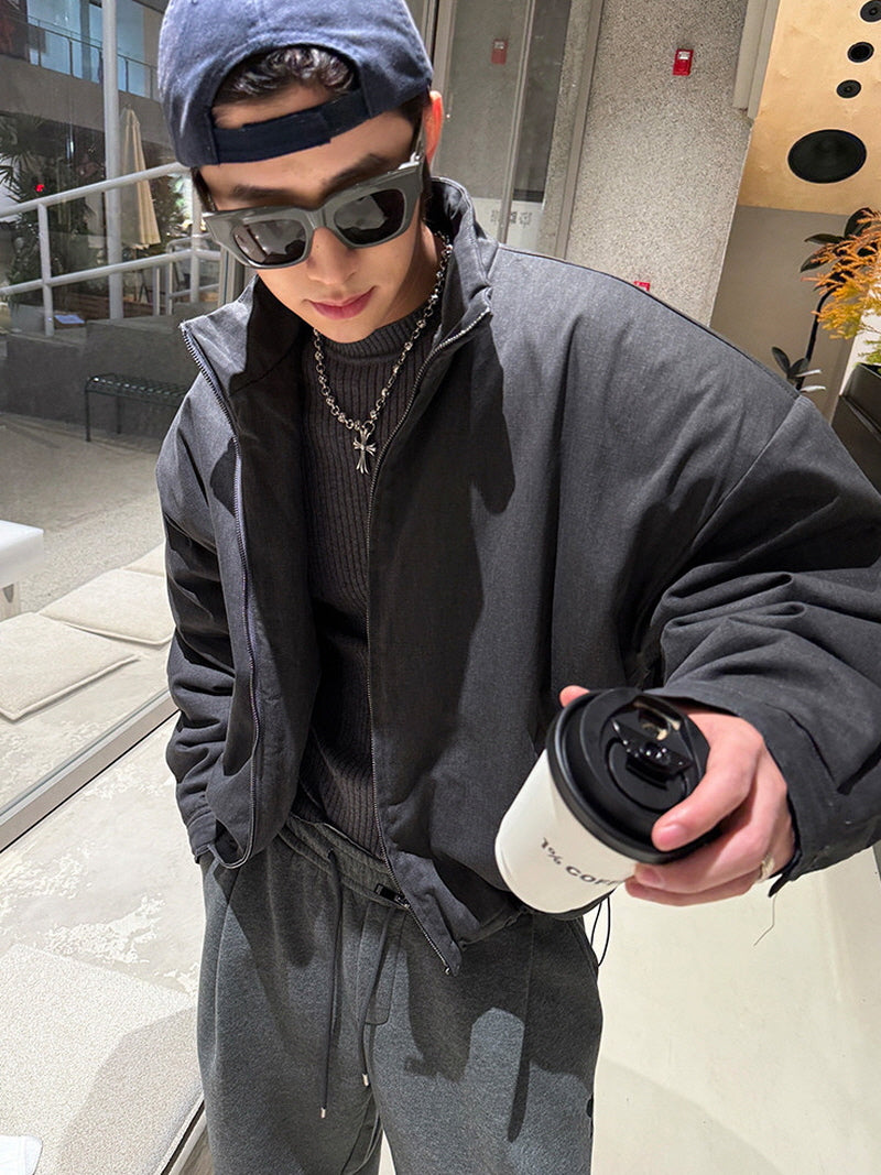 Utility Stand Collar Cotton Jacket