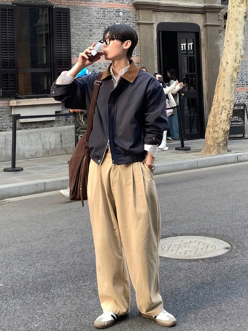 Contrast Panel Lapel Jacket