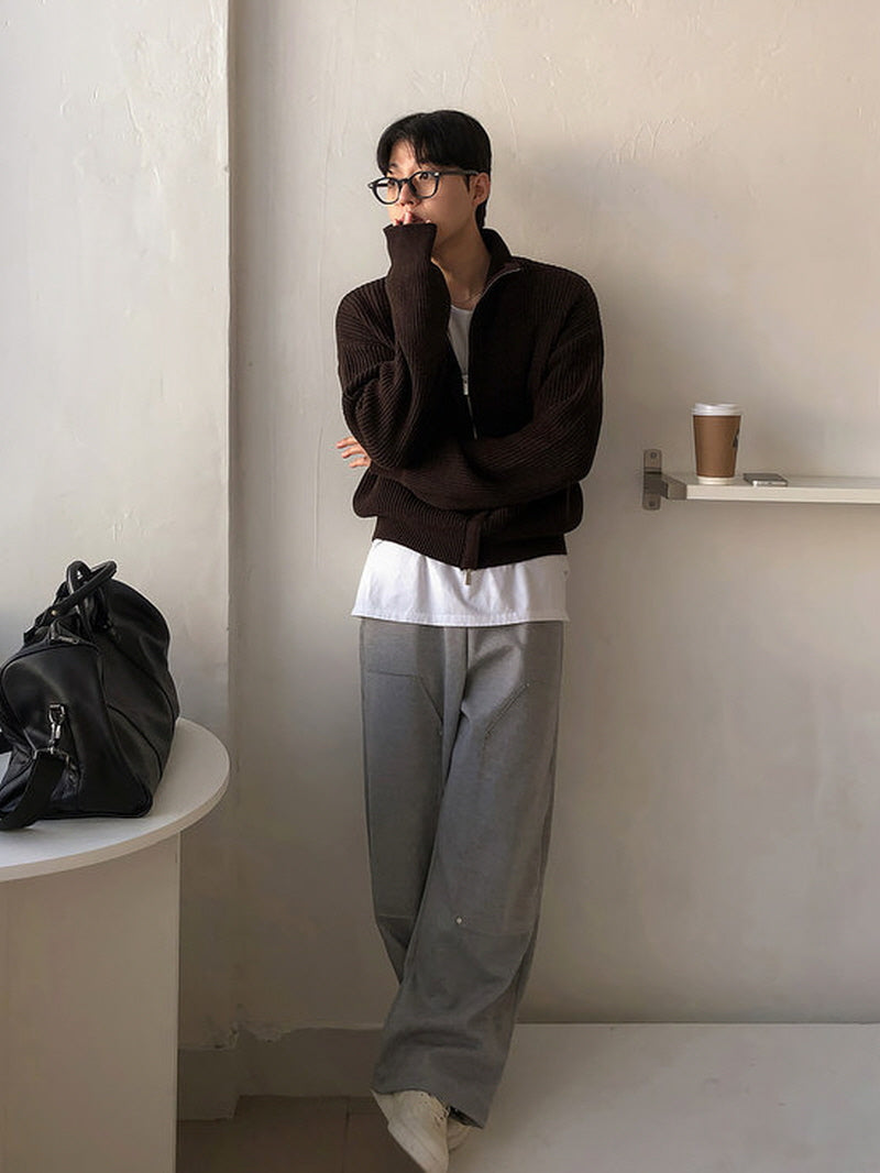 Maillard Brown Zip Cardigan