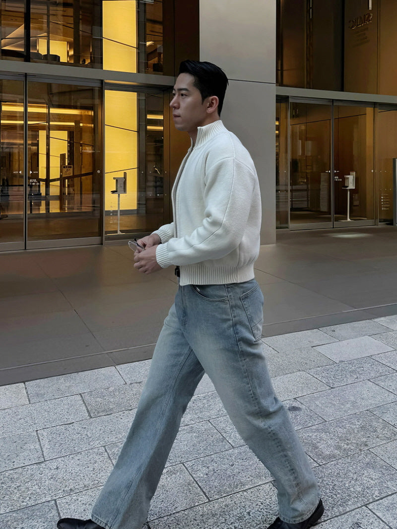 Apricot Stand-Up Cardigan