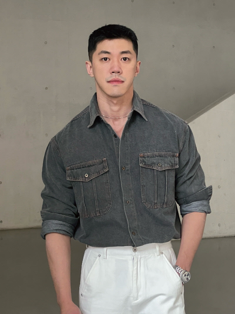 Washed Black Work Shirt