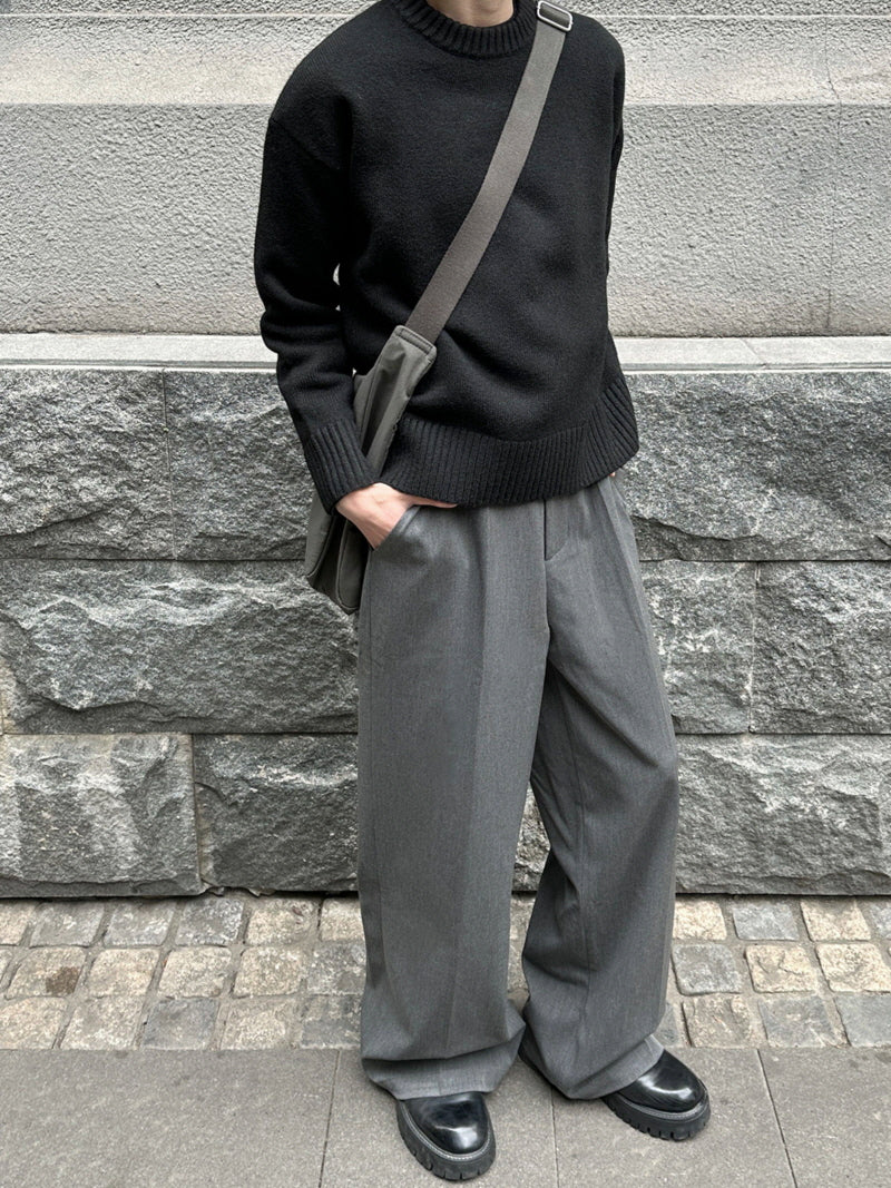 Chunky Wool Crewneck Sweater