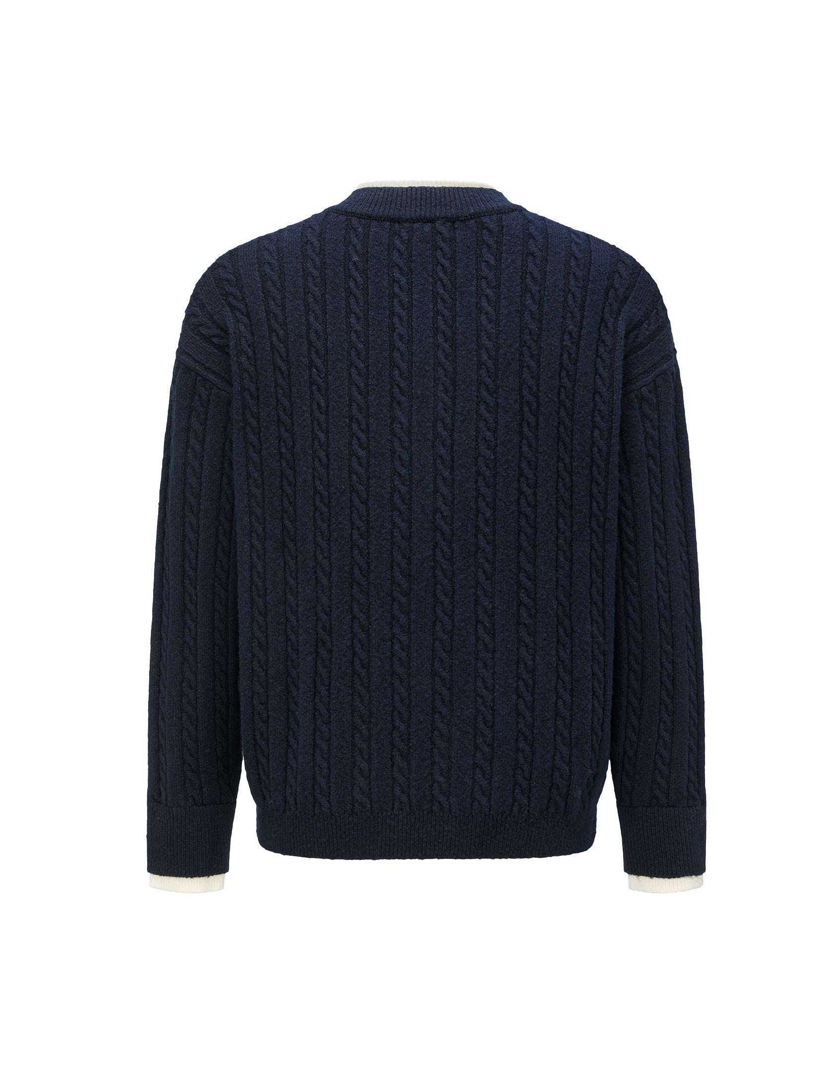Jacquard Wool Blend Henry Knit