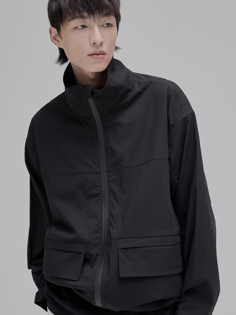 Contrast Zip Cropped Jacket