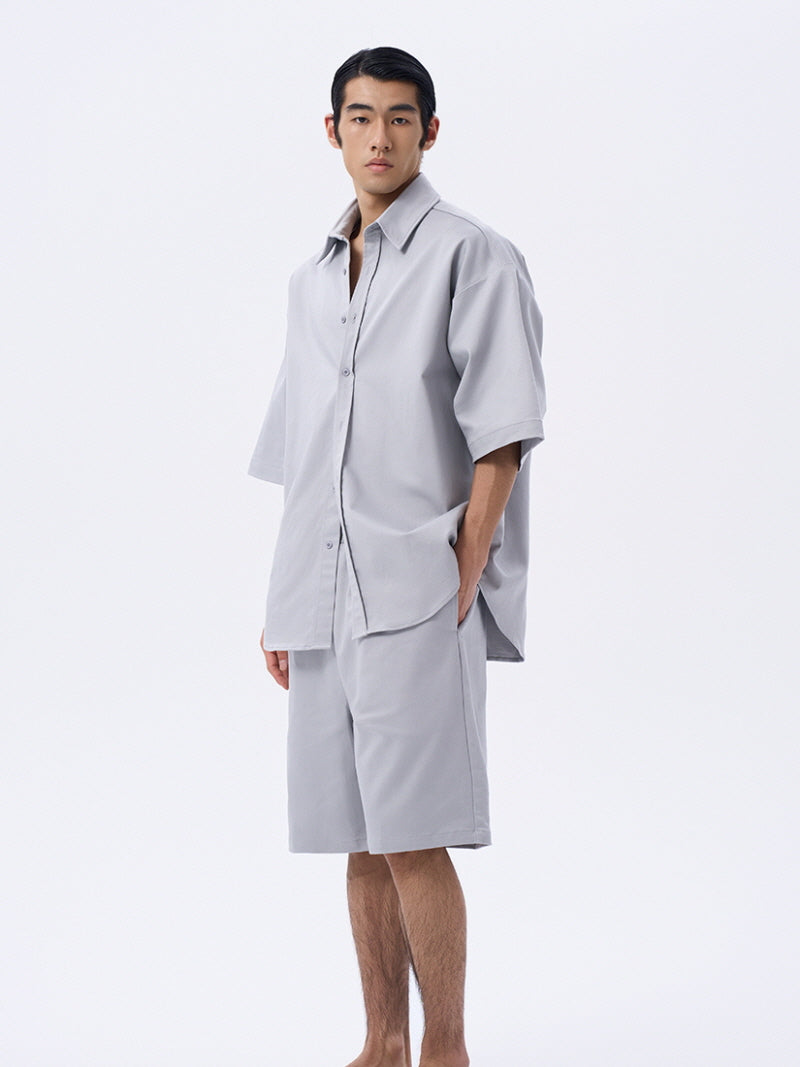 Cloud Soot Hemp-Style Shorts