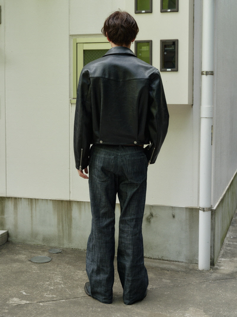 Cropped Pebble Biker Jacket