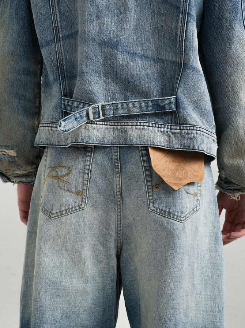 Gradient Zip Denim Jacket