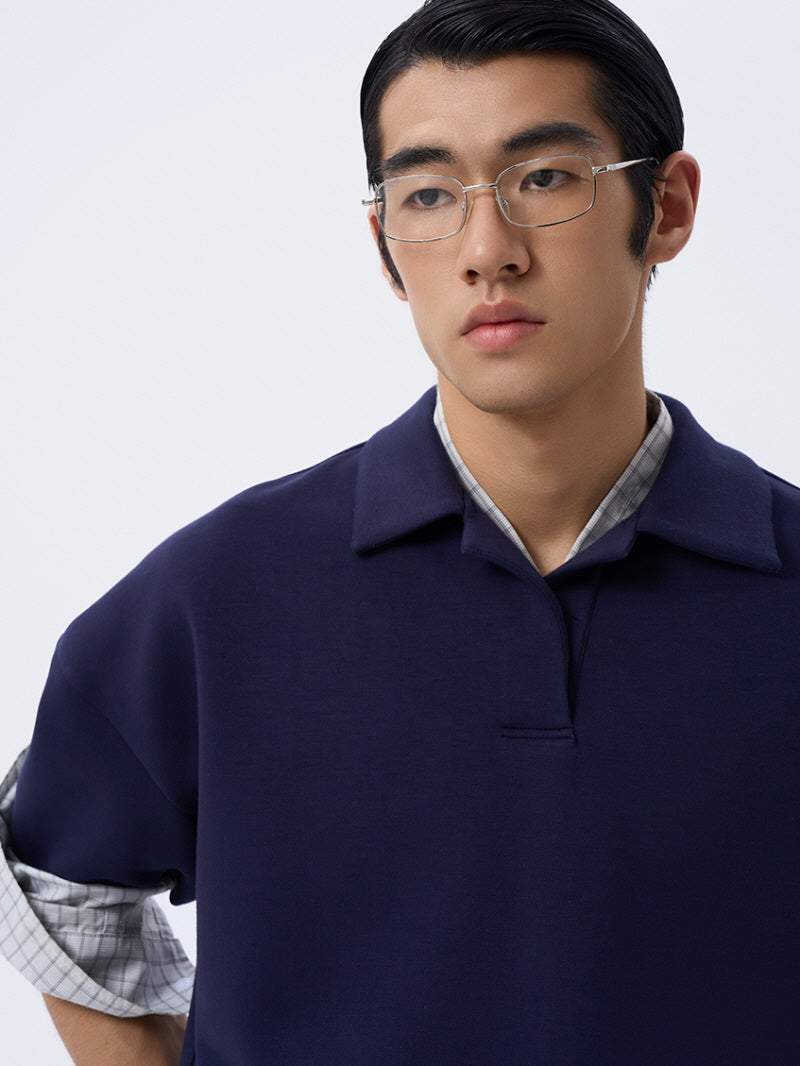 Navy Air Cotton Polo Shirt