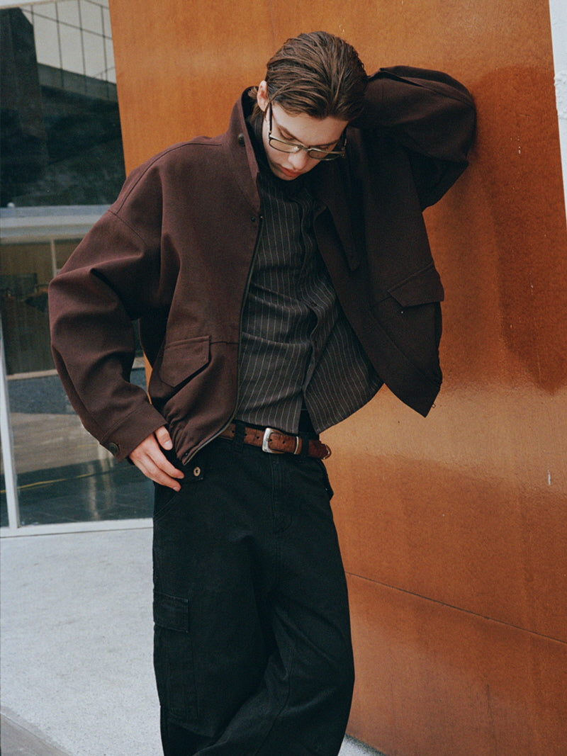 Striped Linen Blend Drape Shirt