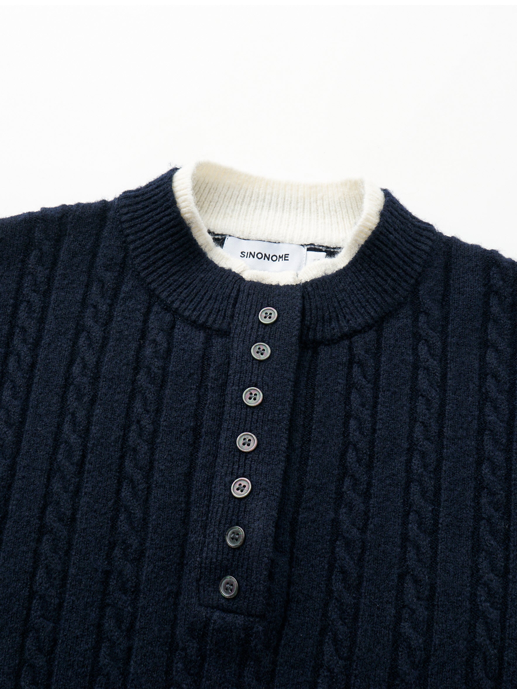 Jacquard Wool Blend Henry Knit