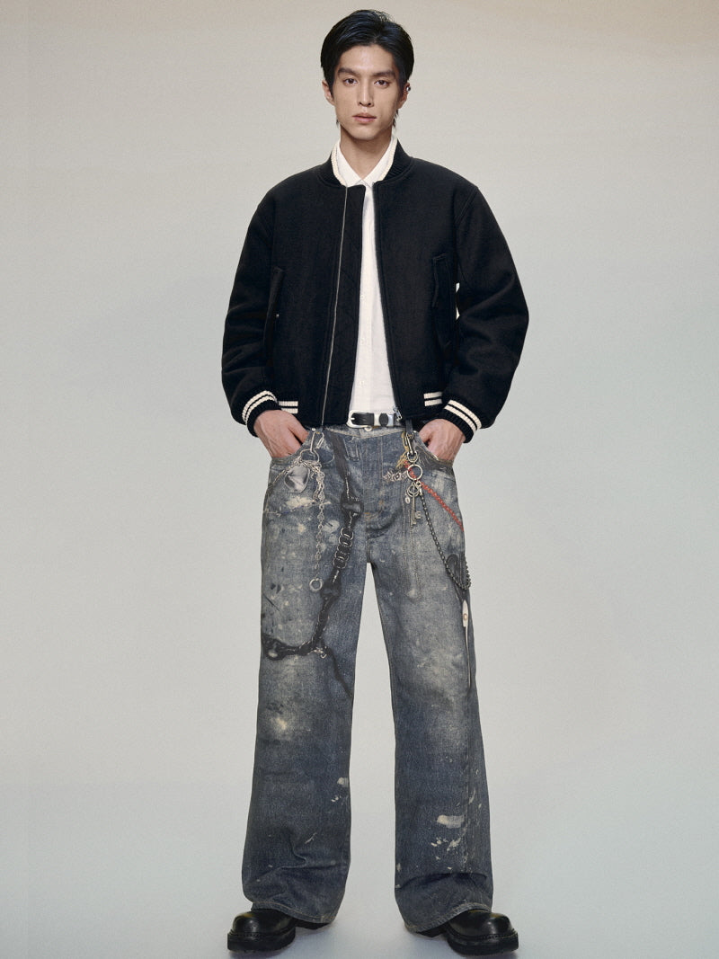 Wool Blend Padded Bomber