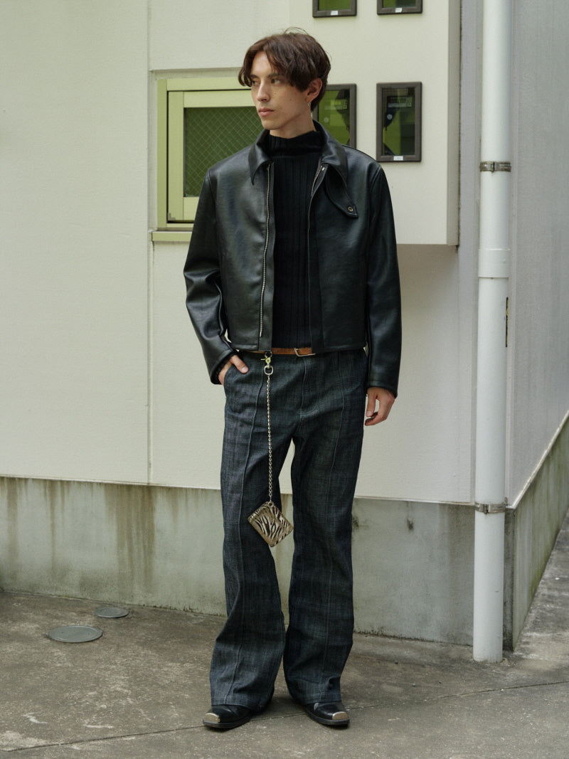 Cropped Pebble Biker Jacket