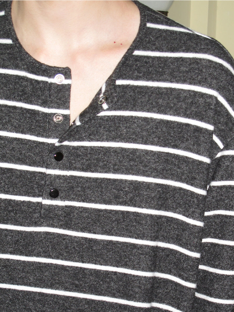 Boyfriend Stripe Button Tee