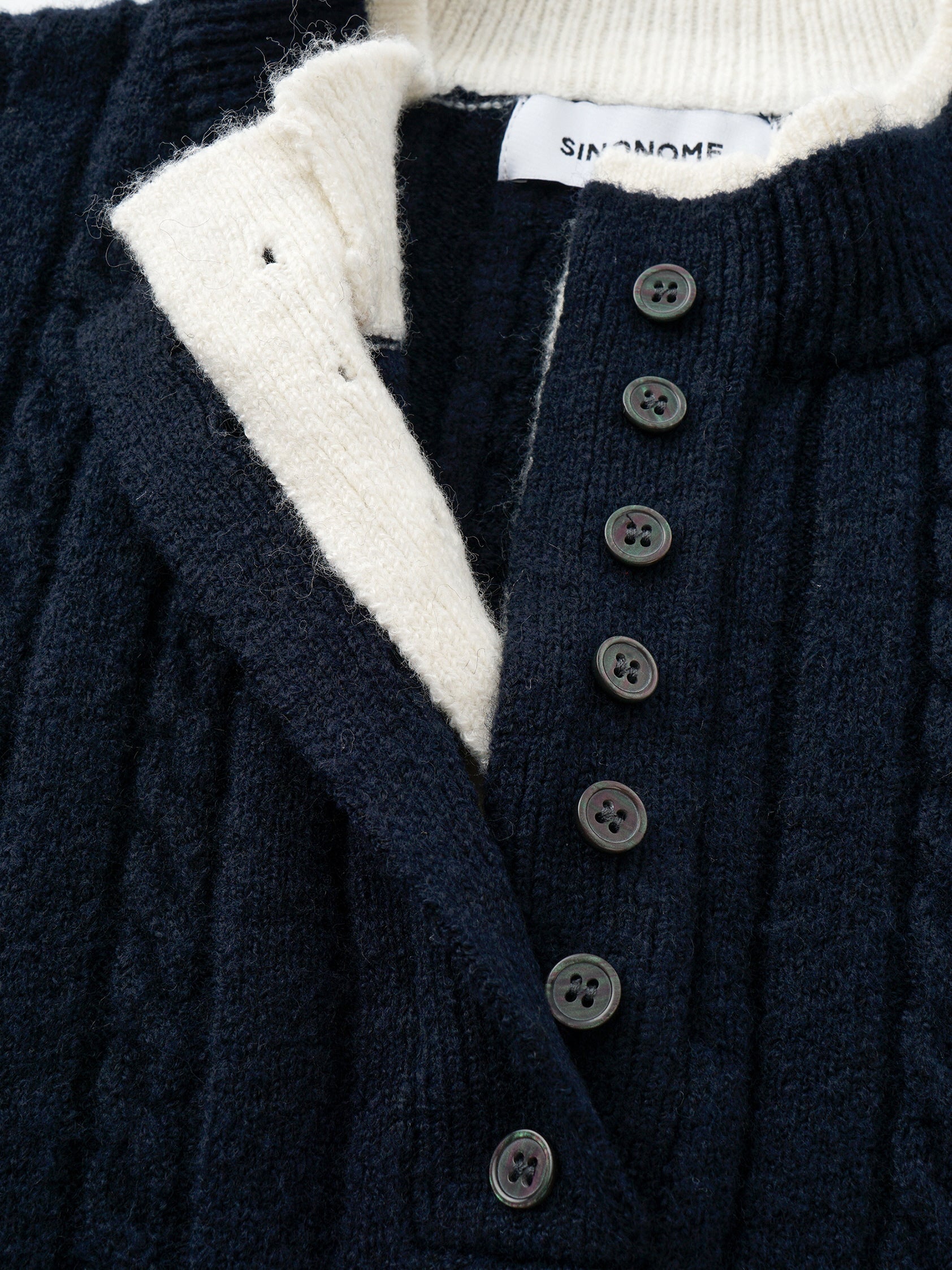 Jacquard Wool Blend Henry Knit