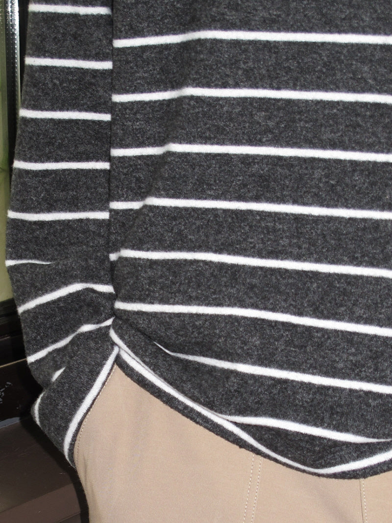 Boyfriend Stripe Button Tee