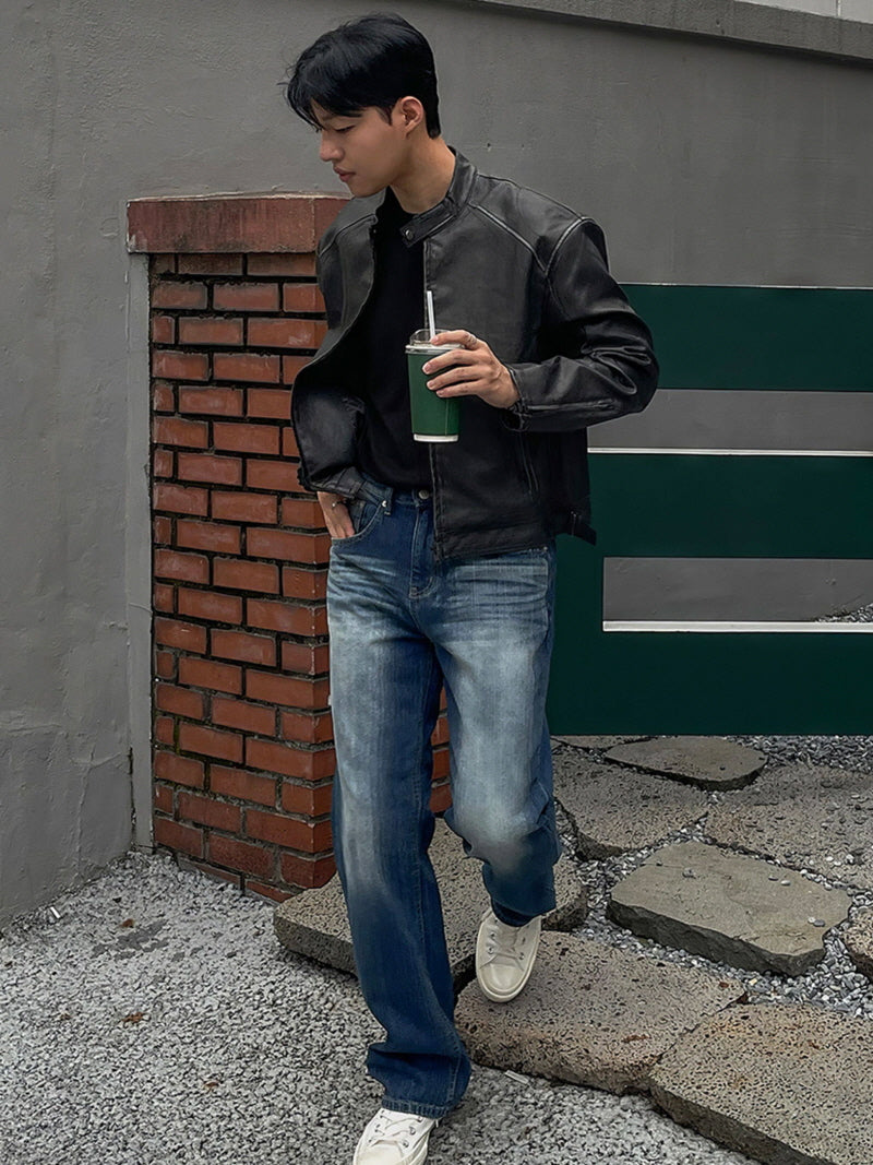 Distressed Leather Jacket