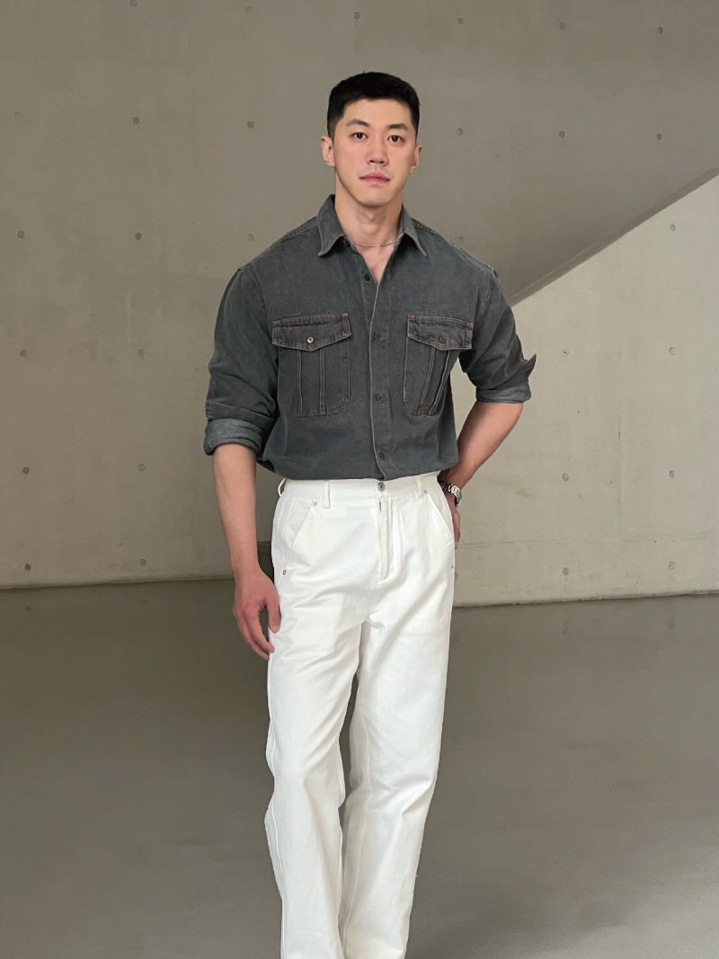 Washed Black Work Shirt