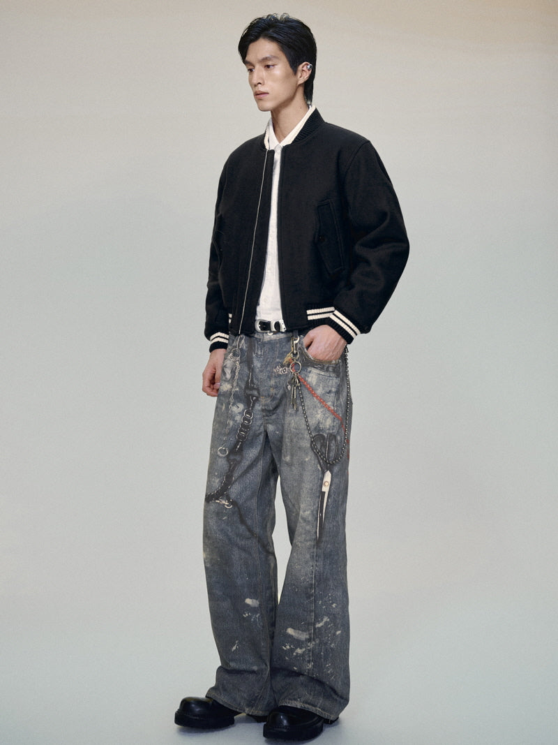 Wool Blend Padded Bomber