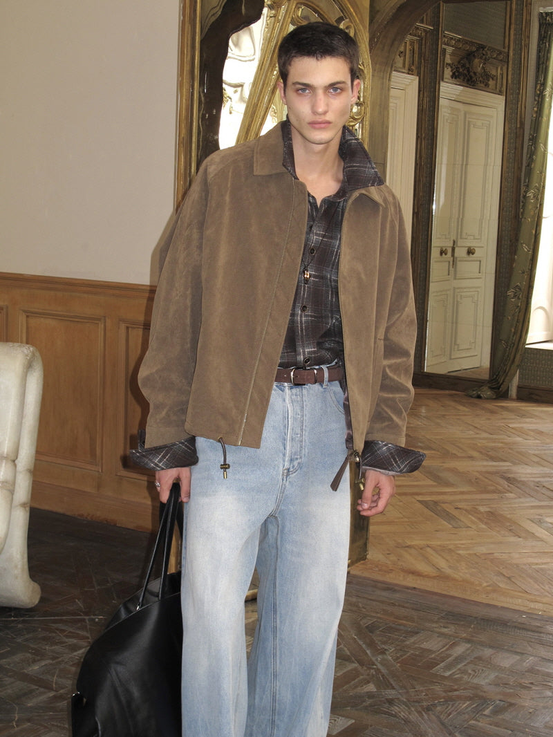 Suede Raglan Style Jacket