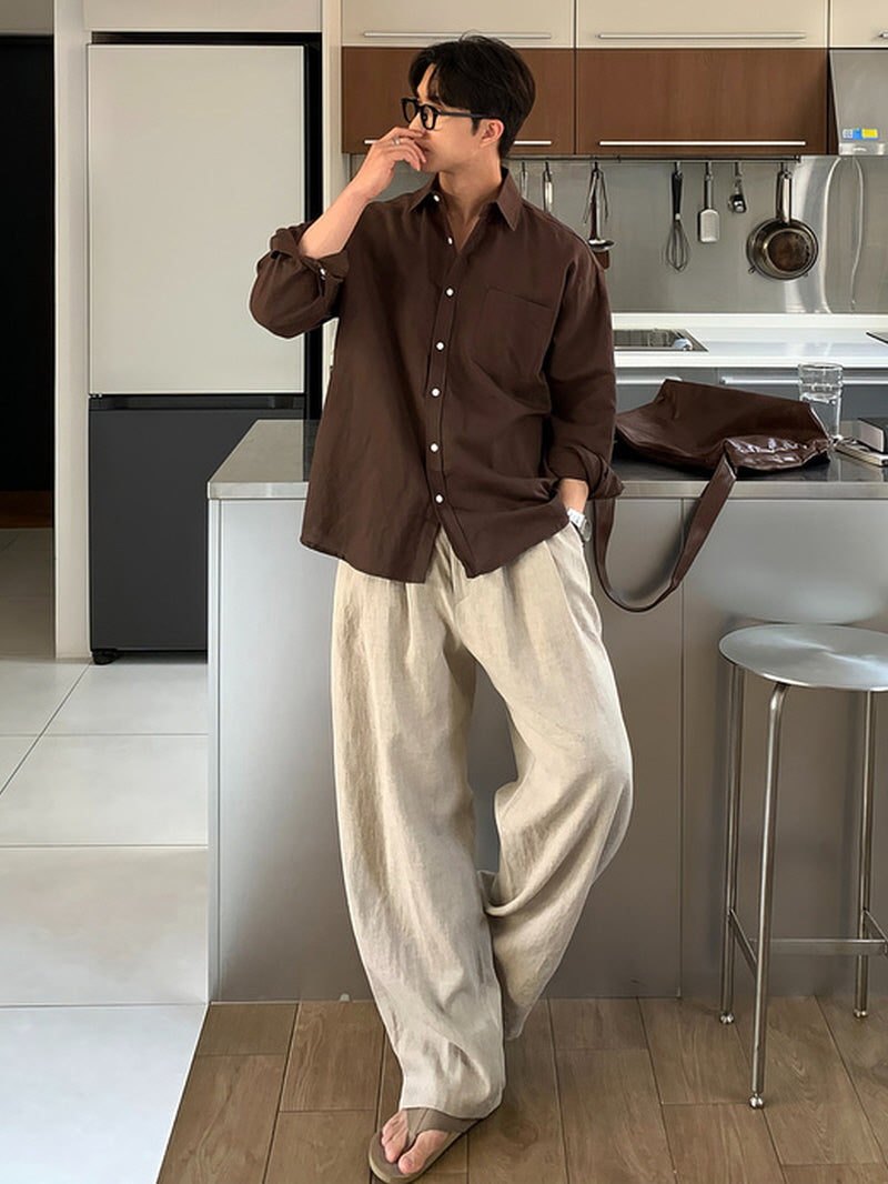 Relaxed Fit Linen Trousers
