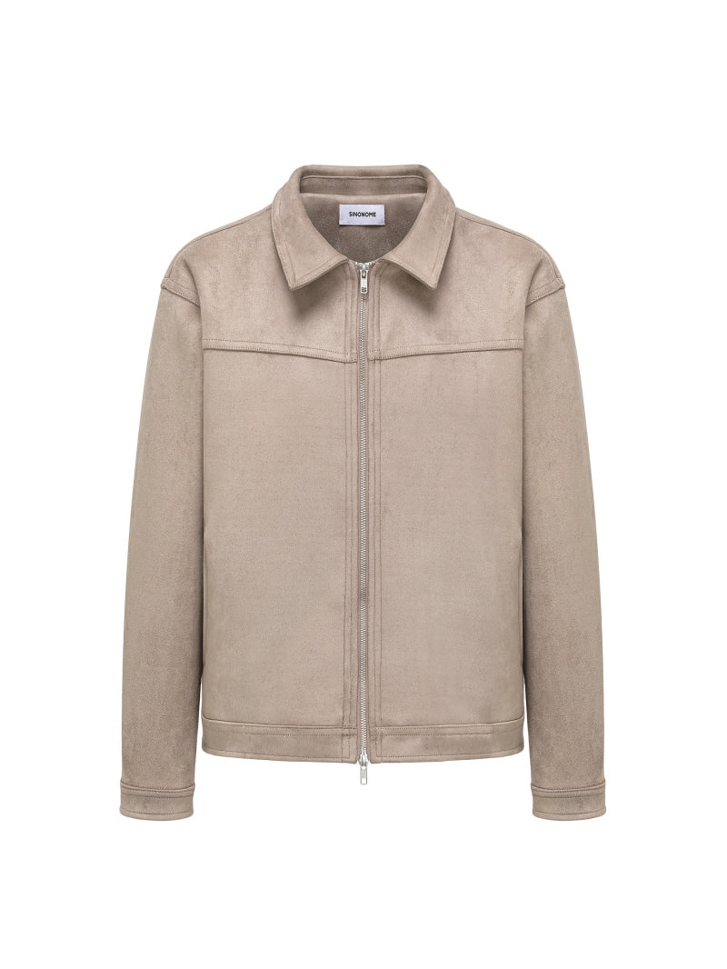 Suede Fleece Lapel Jacket