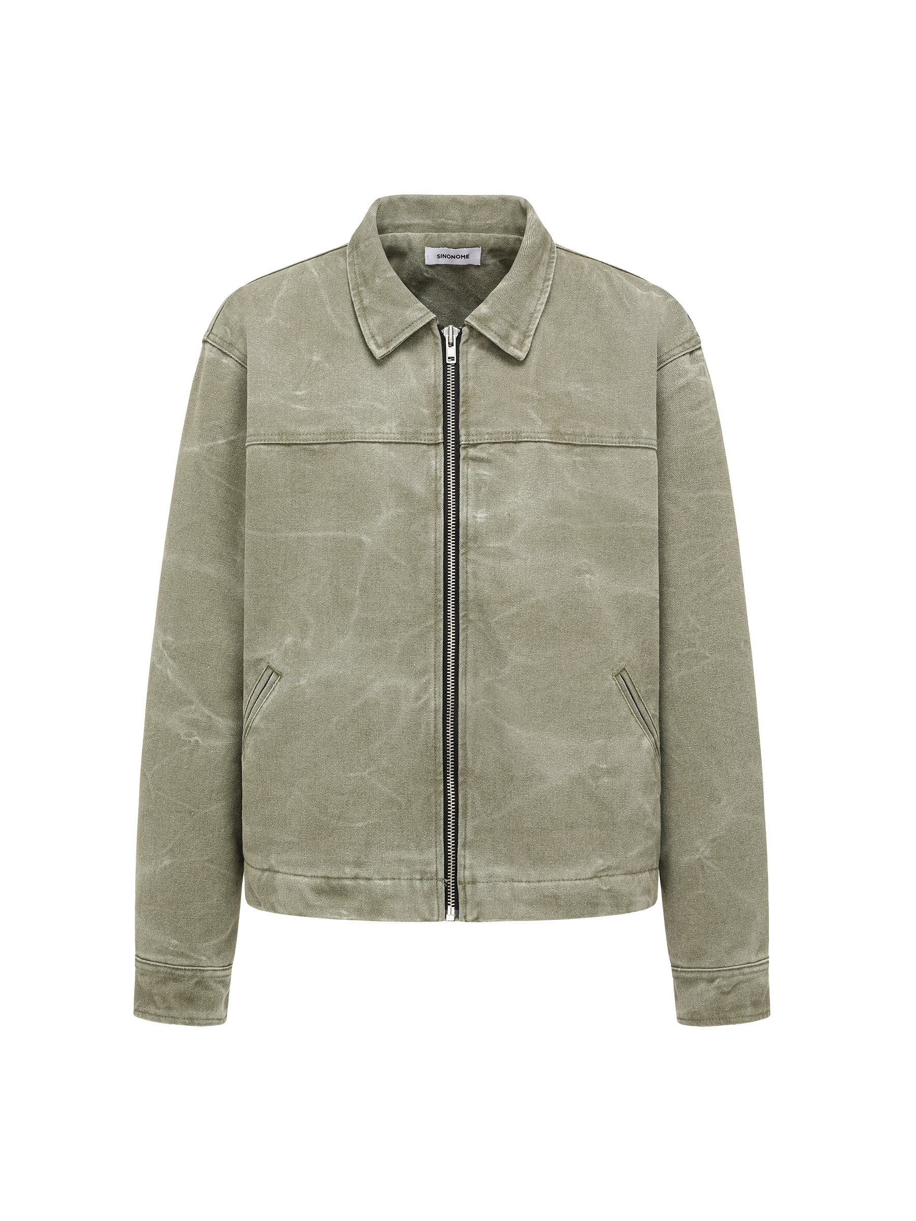 Distressed Lightning Canvas Coach Jacket