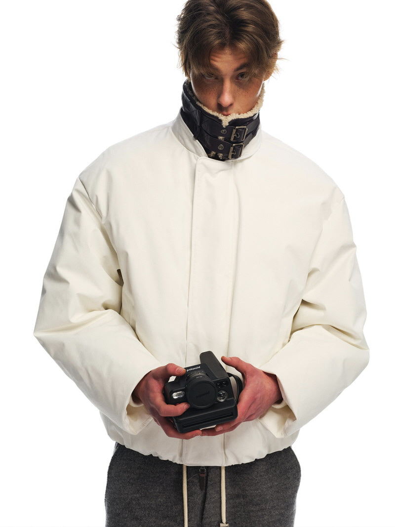 Two-Tone Fur Collar Down Jacket