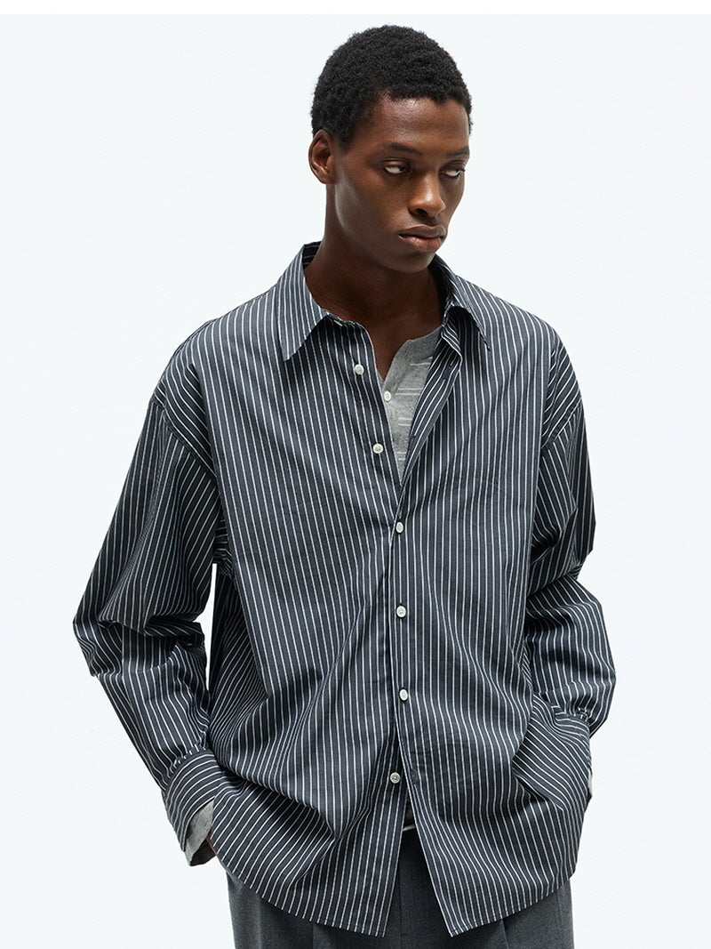Striped Cotton Blend Casual Shirt
