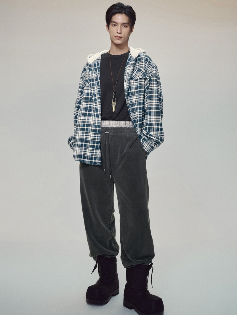 Hooded Flannel Shirt Jacket