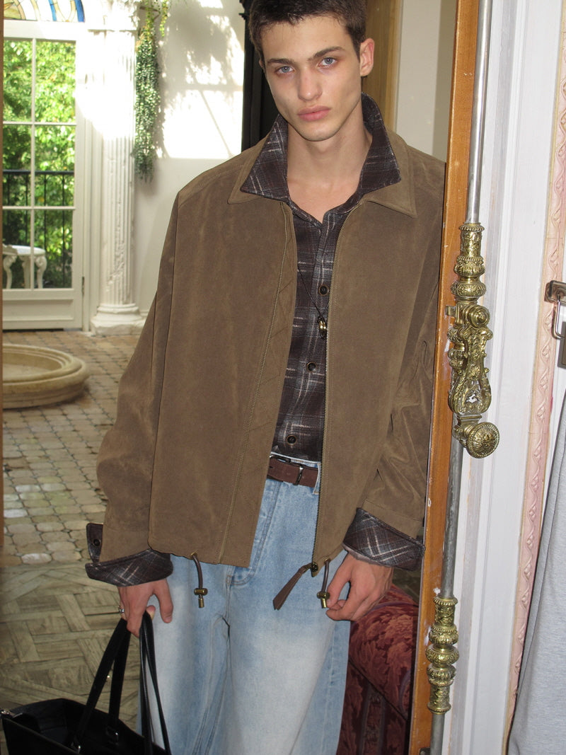 Suede Raglan Style Jacket