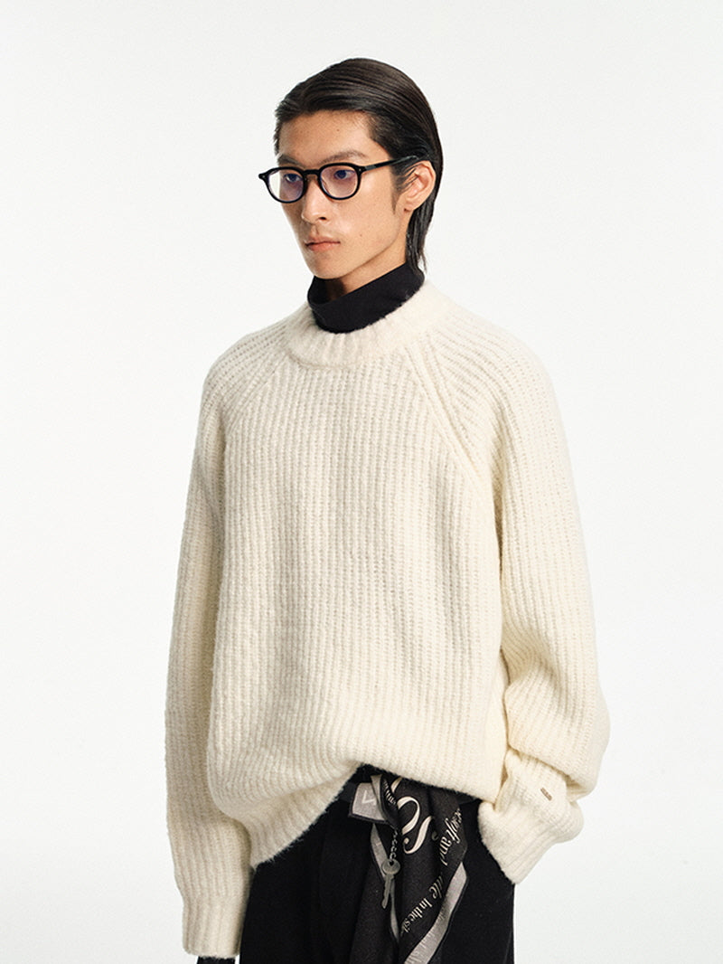 Chunky Alpaca Wool Raglan Sweater