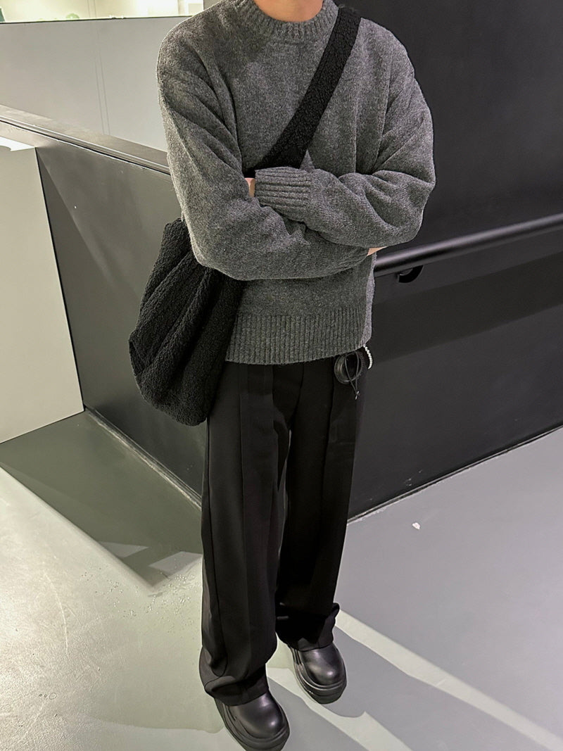 Chunky Wool Crewneck Sweater