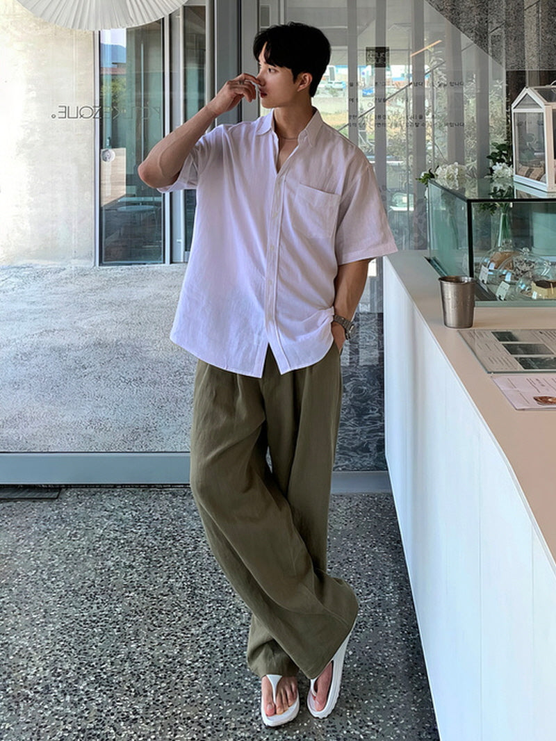 Relaxed Fit Linen Trousers