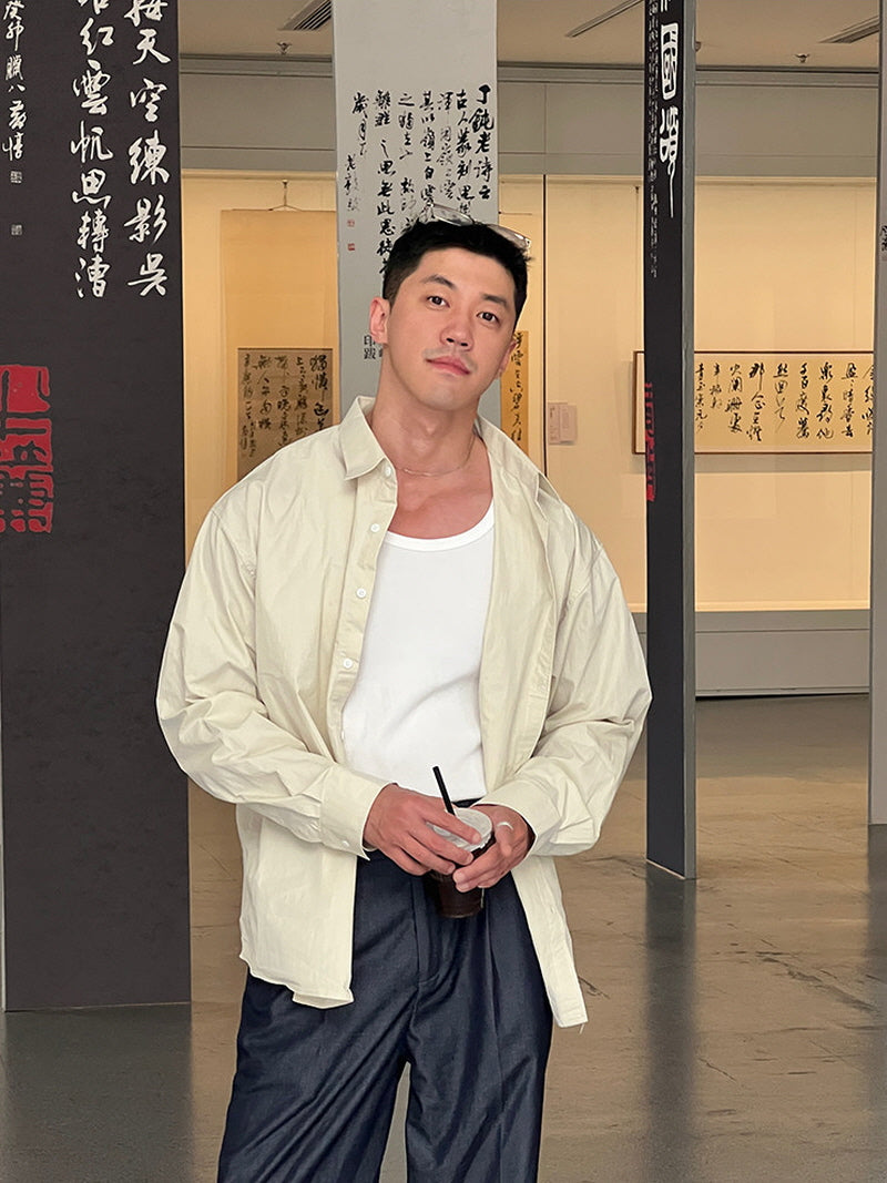 Linen Texture Shirt Jacket