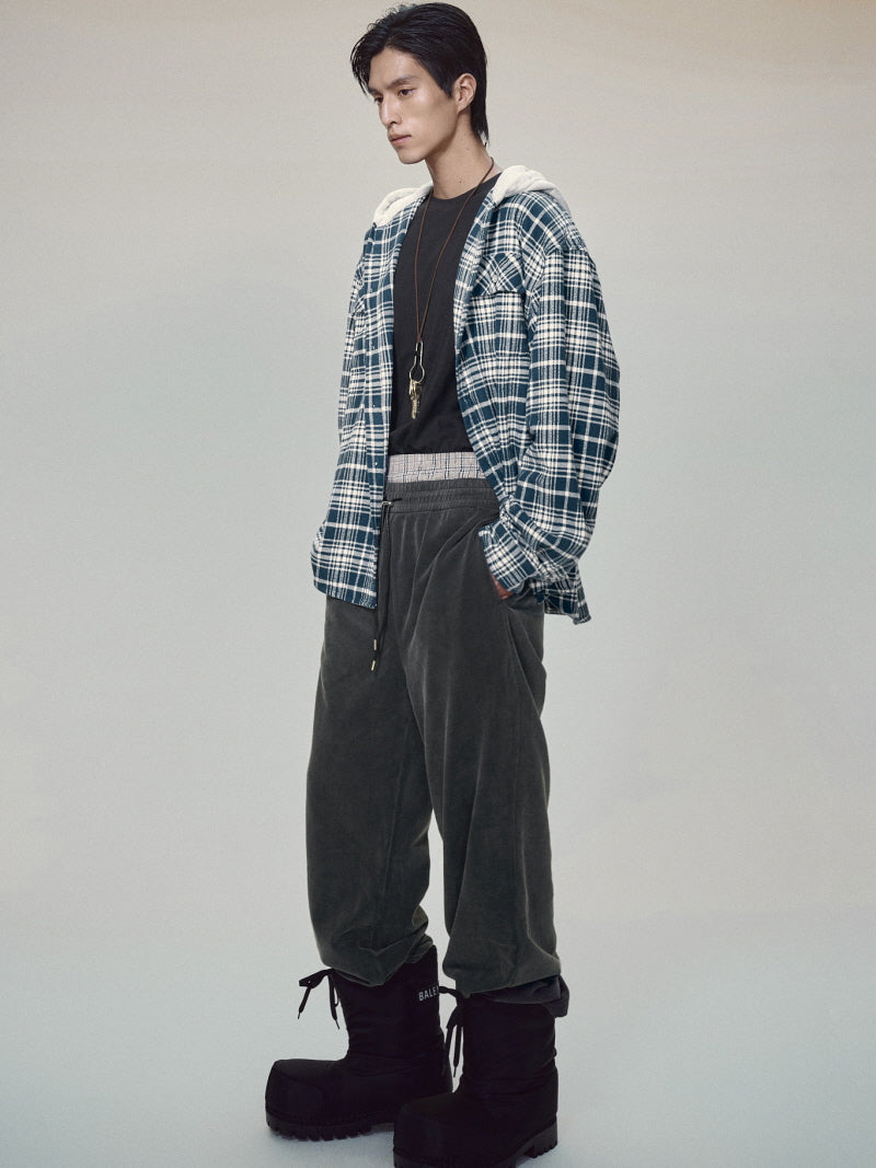 Hooded Flannel Shirt Jacket