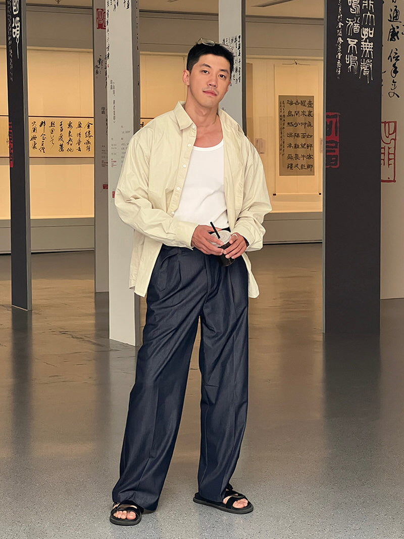 Linen Texture Shirt Jacket