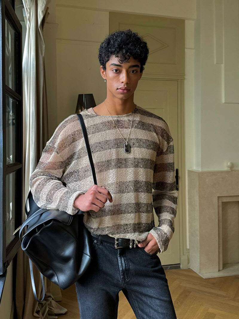 Brown Stripe Sun Smock Top