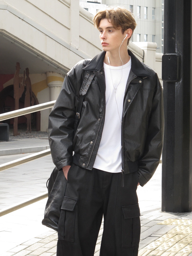 Washed PU Down Jacket