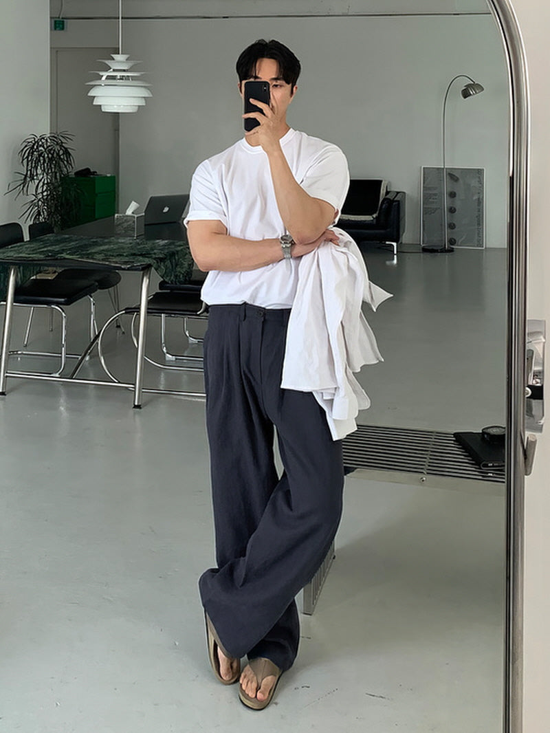 Relaxed Fit Linen Trousers